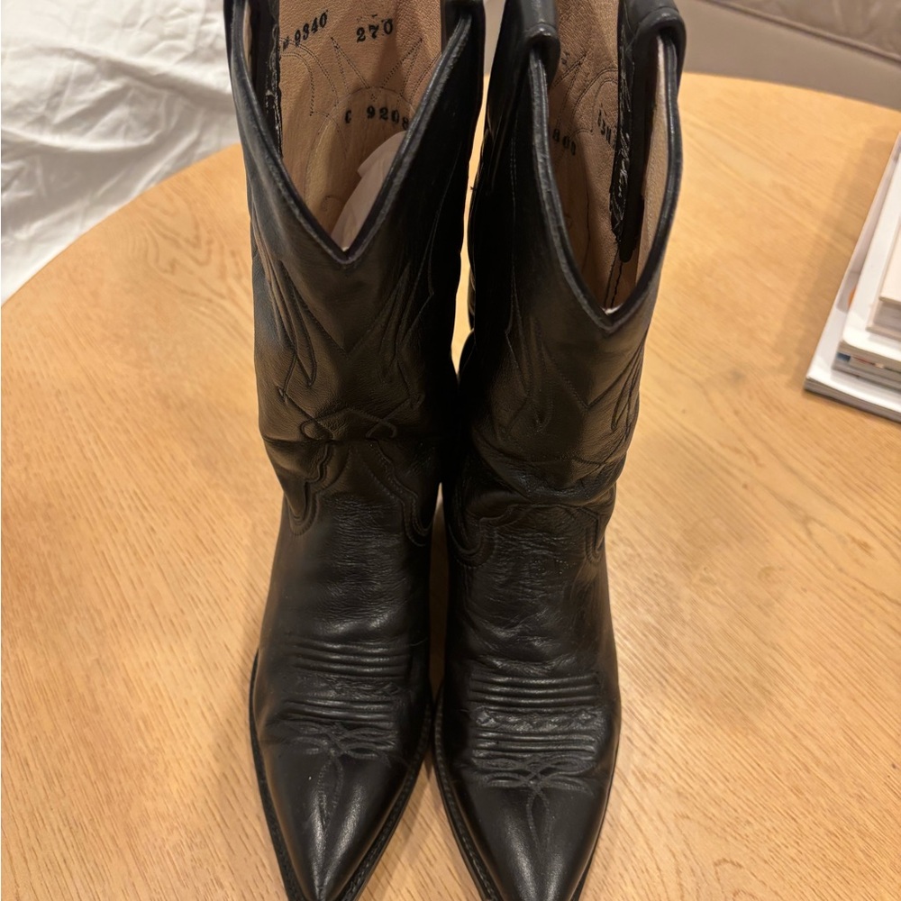 Women’s Larry Mahan Black Leather Heeled Boots